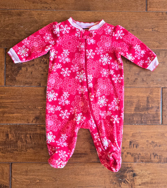 Faded Glory Girls Fleece Zip Pajama-0/3M