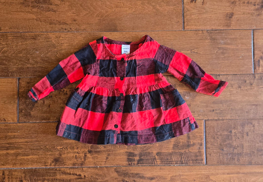 Carter's Girls Red Plaid Dress-6M