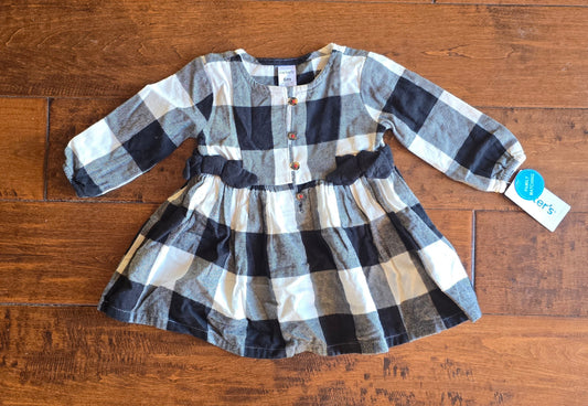 NWT Carter's Girls White Plaid Dress-6M