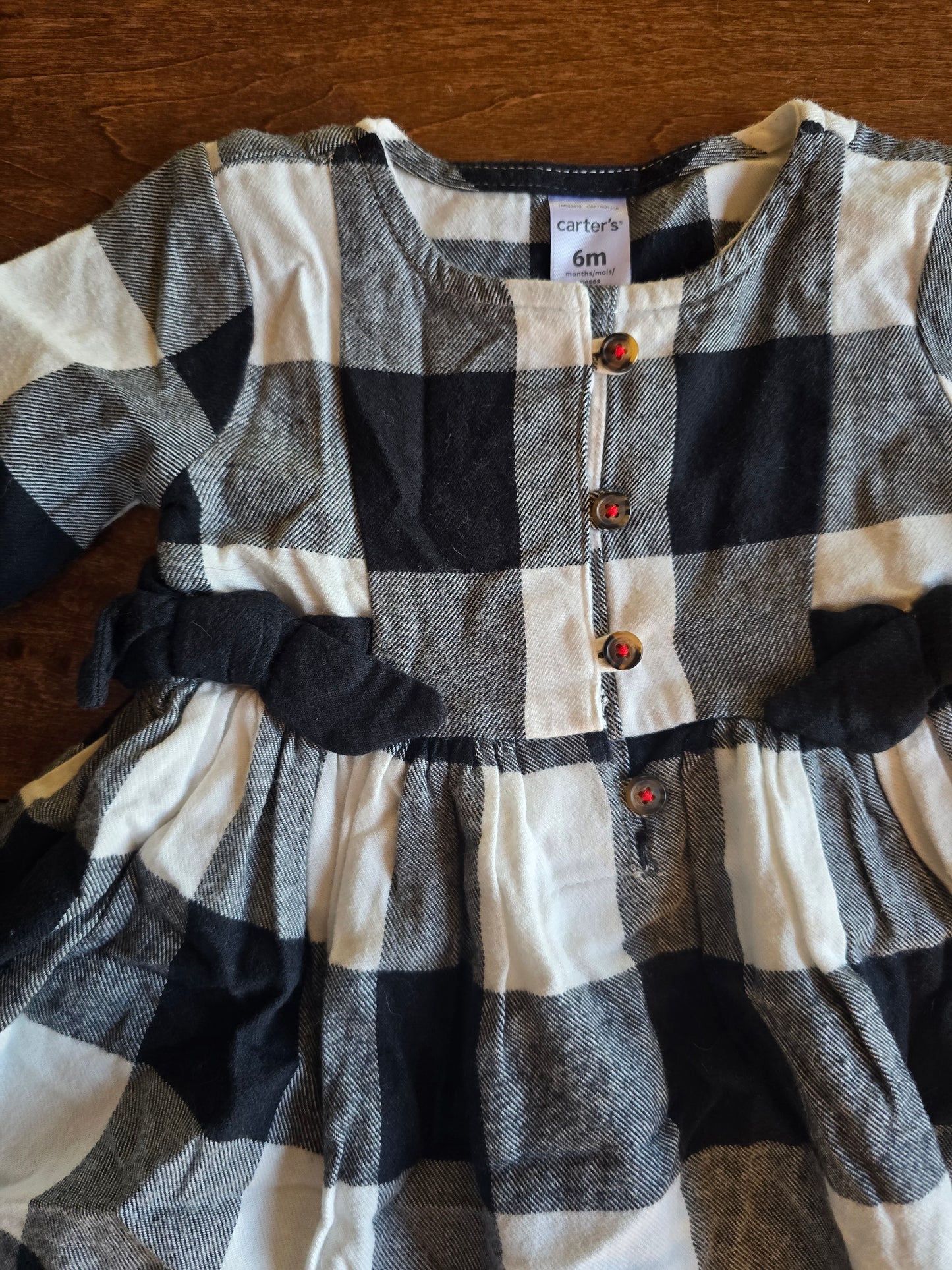 NWT Carter's Girls White Plaid Dress-6M