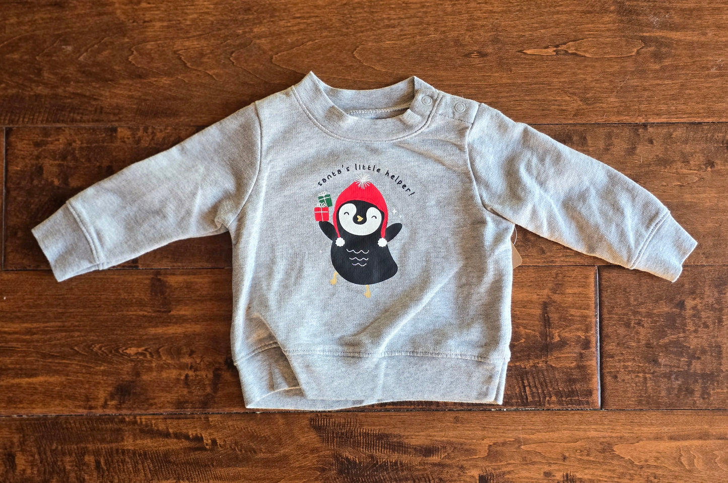 Carter's Penguin Crewneck LS Shirt-6M/12M