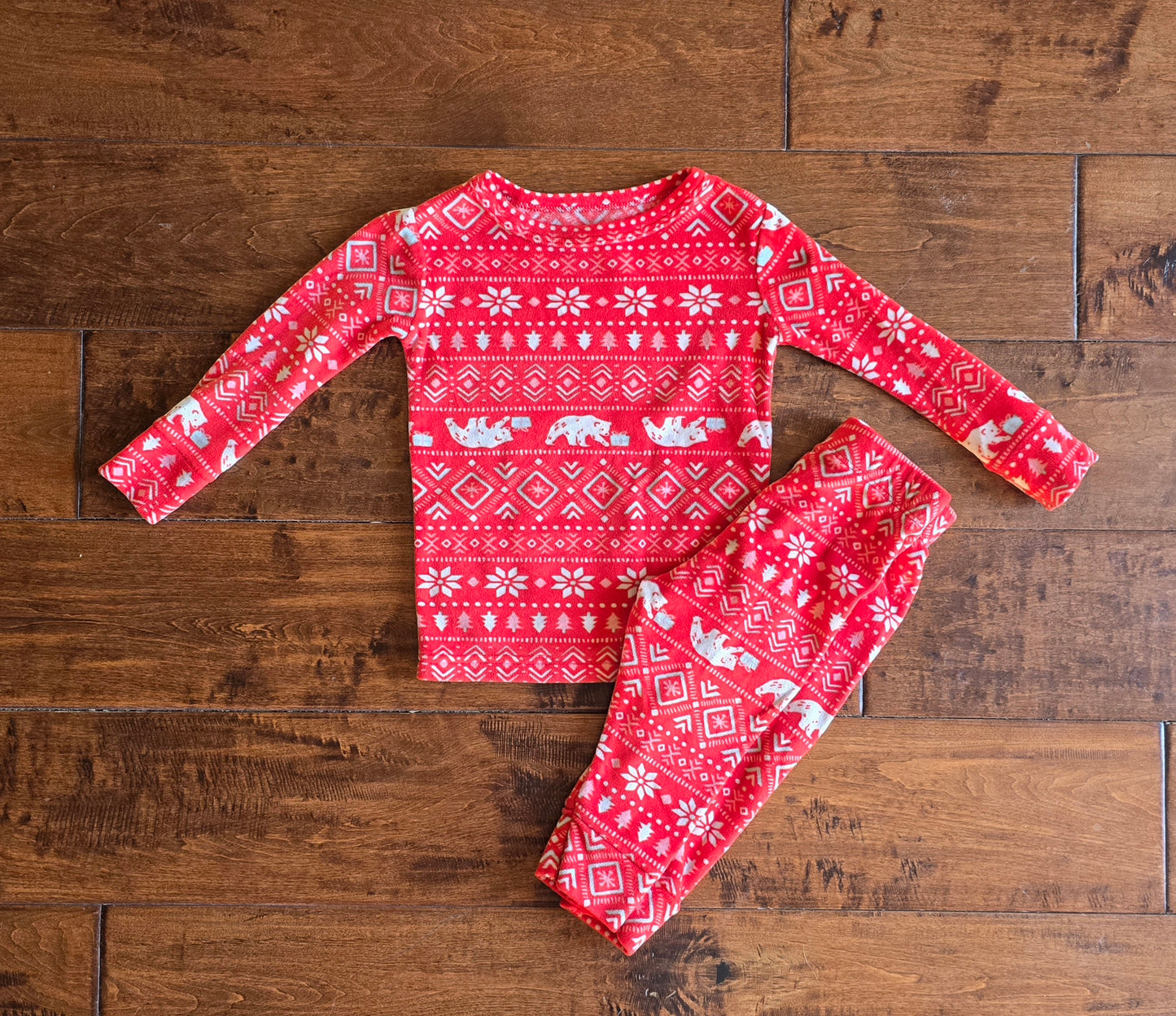 Cat&Jack Girls Red Fleece Pajama Set-12M