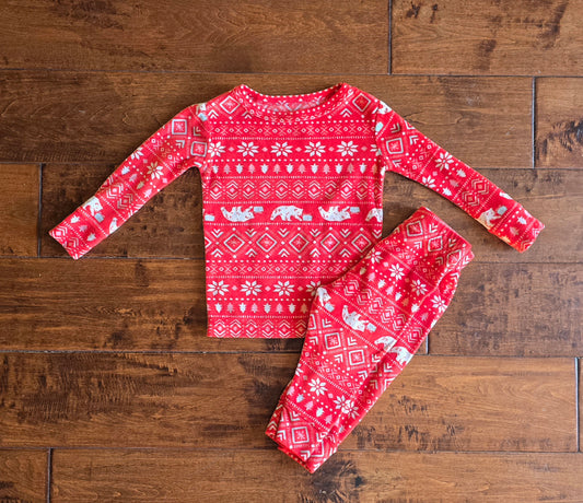 Cat&Jack Girls Red Fleece Pajama Set-12M