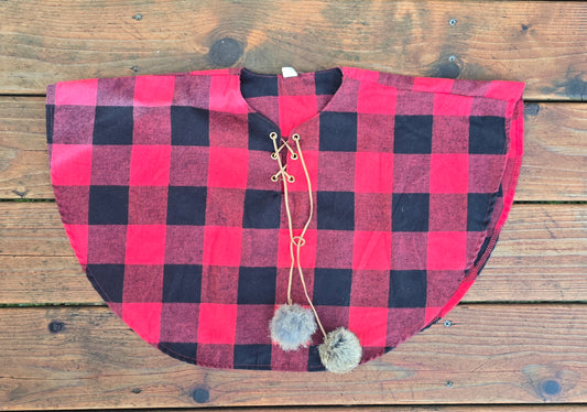 Girls Plaid Poncho-3T