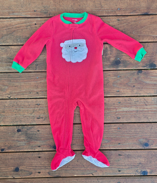 Simple Joys Santa Fleece Zip Pajama-24M