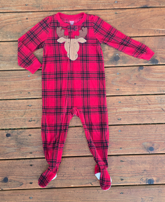 Just One You Boys Plaid Fleece Zip Pajama-2T
