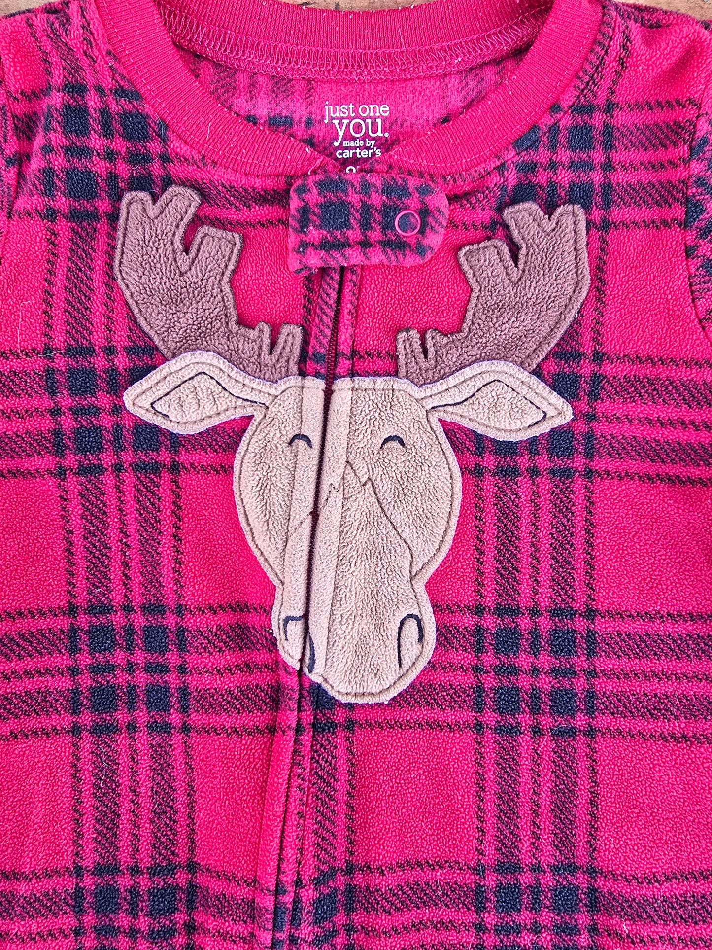 Just One You Boys Plaid Fleece Zip Pajama-2T