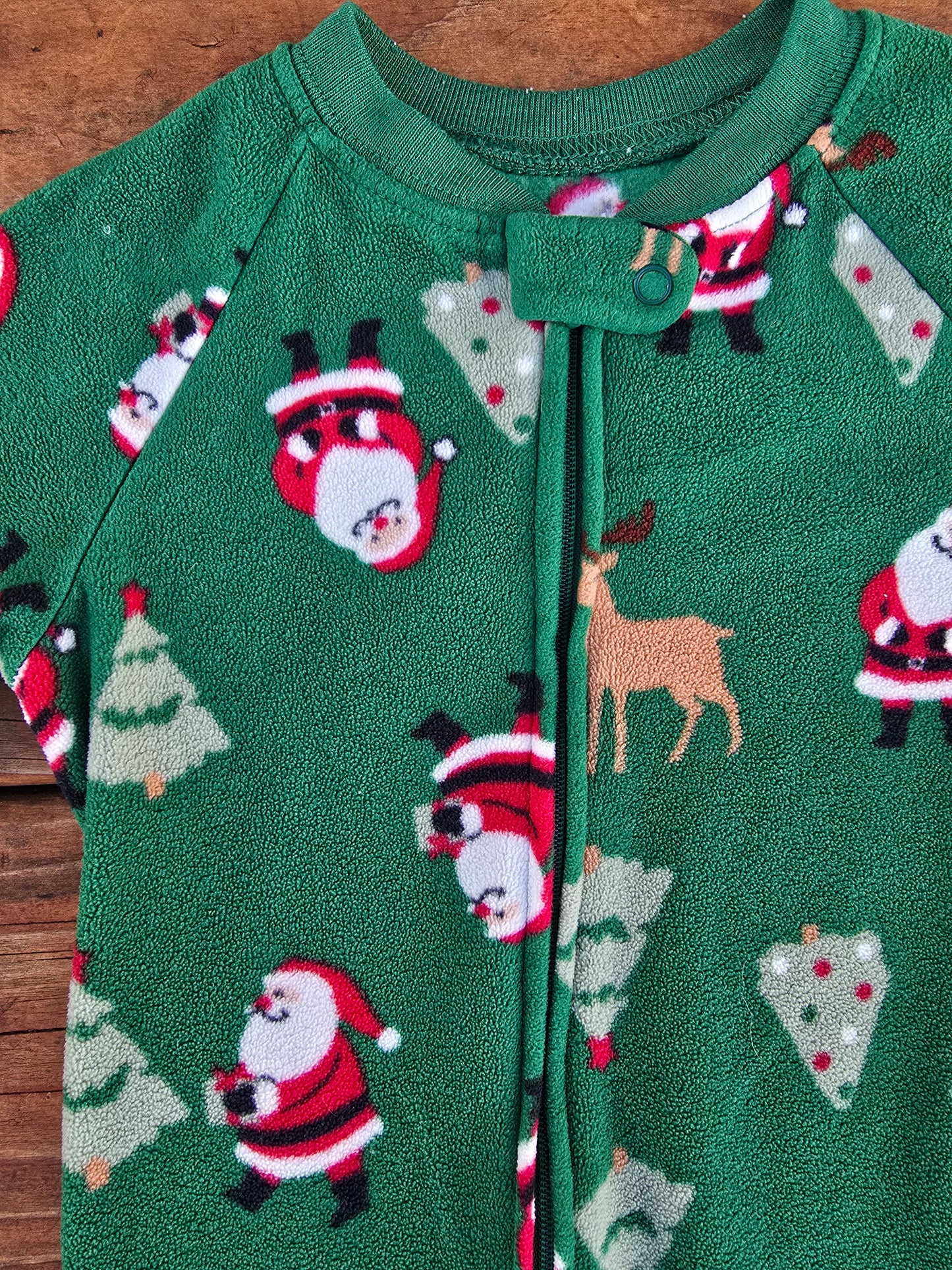 Carter's Boys Green Fleece Zip Pajama-2T