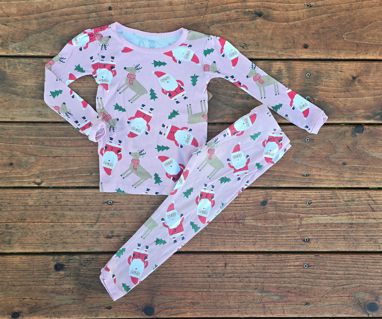 Just One You Girls Pink Pajama Set-3T