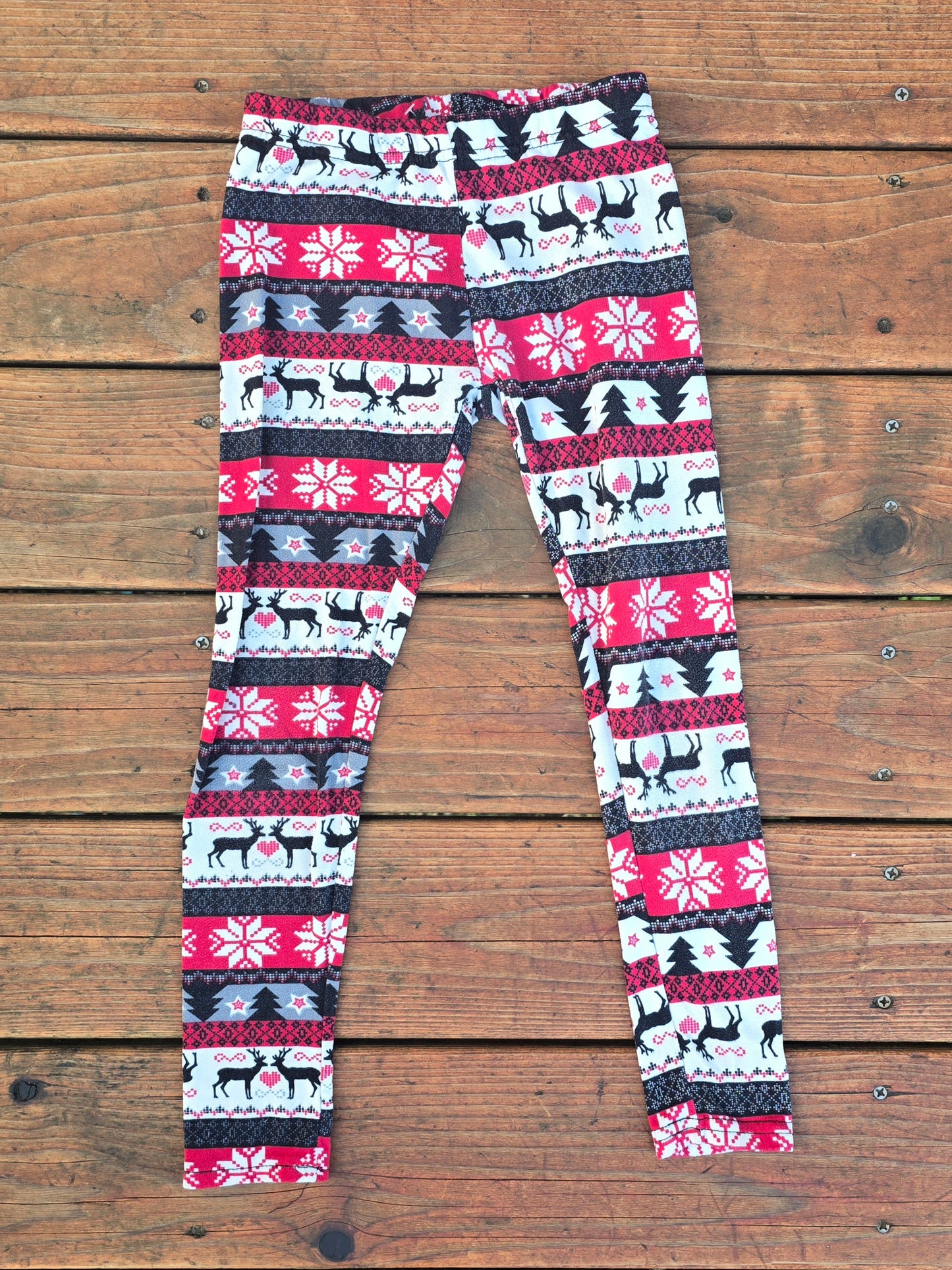 Girls Geometric Soft Leggings-4T