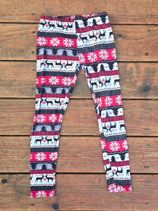 Girls Geometric Soft Leggings-4T