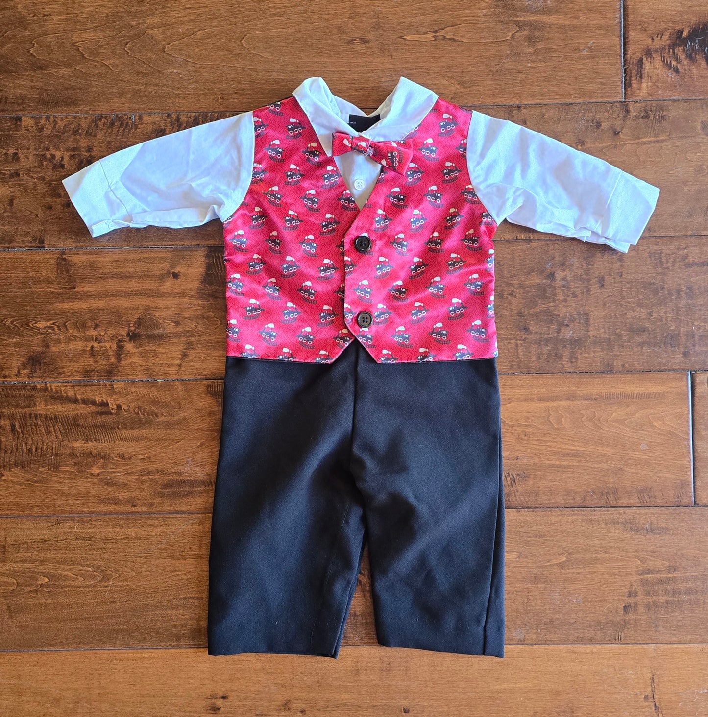 Hudson Ferrell Boys Christmas Suit Romper-3/6M
