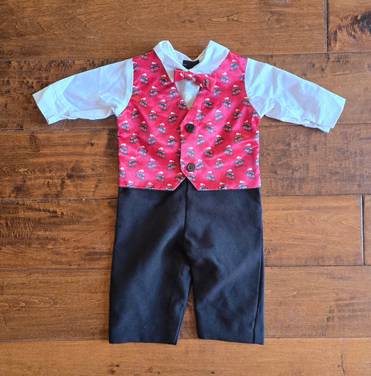 Hudson Ferrell Boys Christmas Suit Romper-3/6M