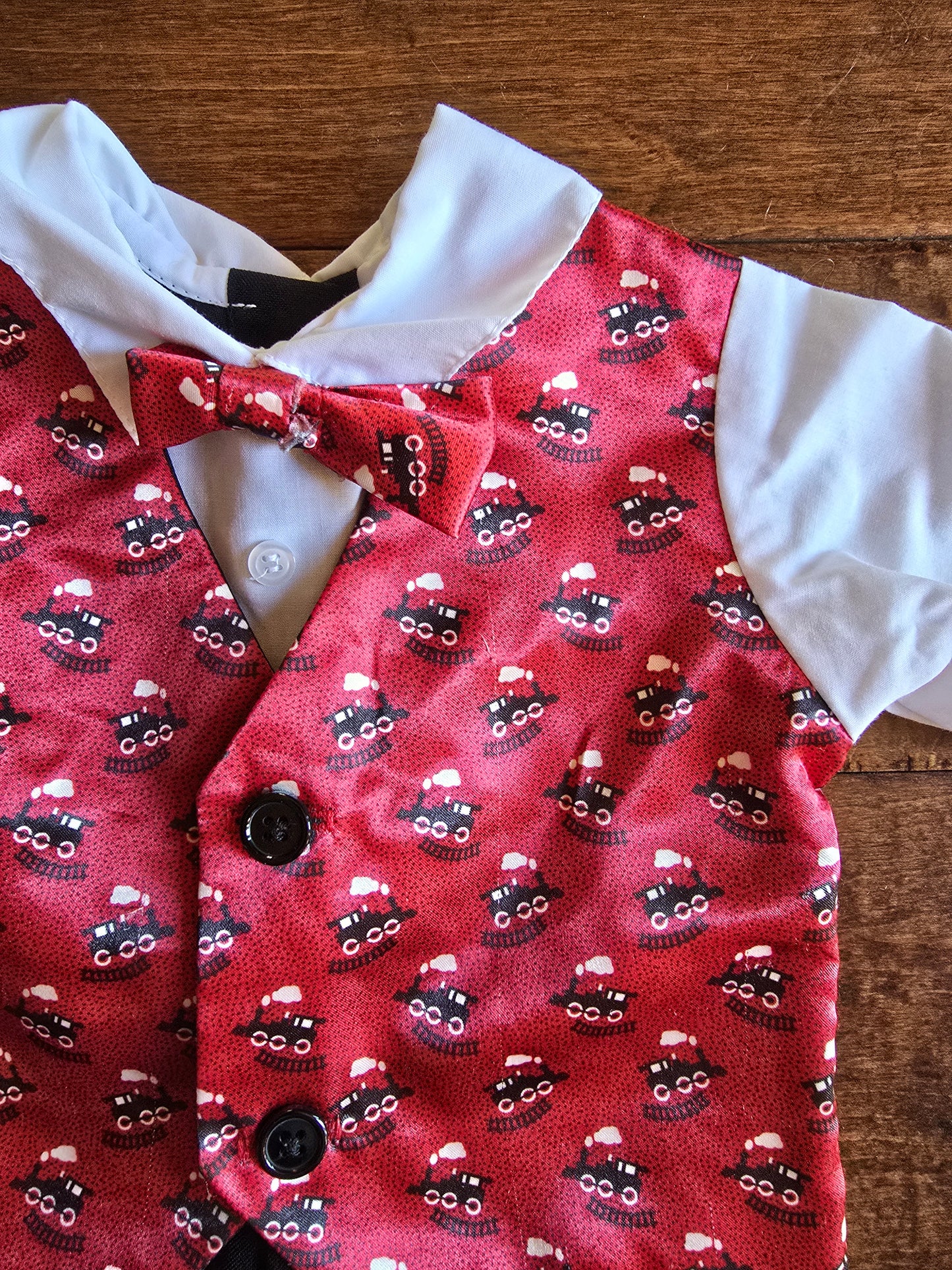 Hudson Ferrell Boys Christmas Suit Romper-3/6M