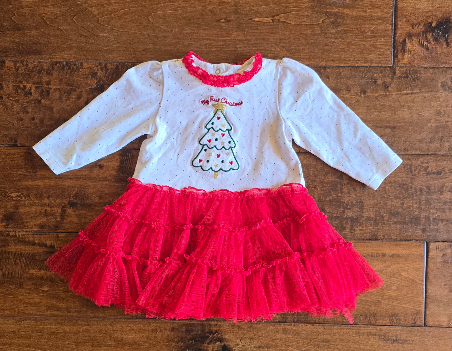 Little Me Girls Christmas Dress-9M