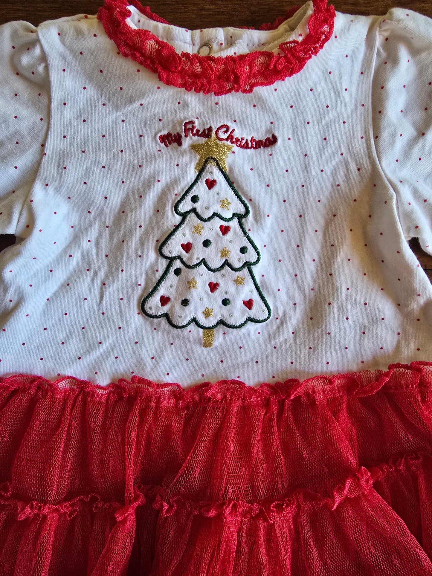 Little Me Girls Christmas Dress-9M