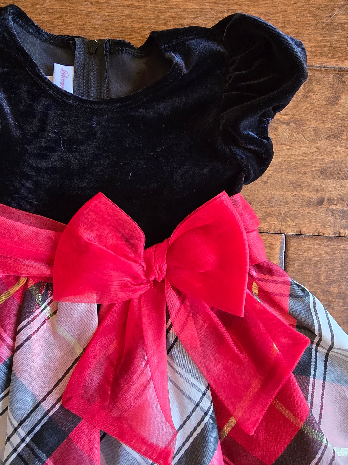 Bonnie Jean Girls Christmas Dress-12M