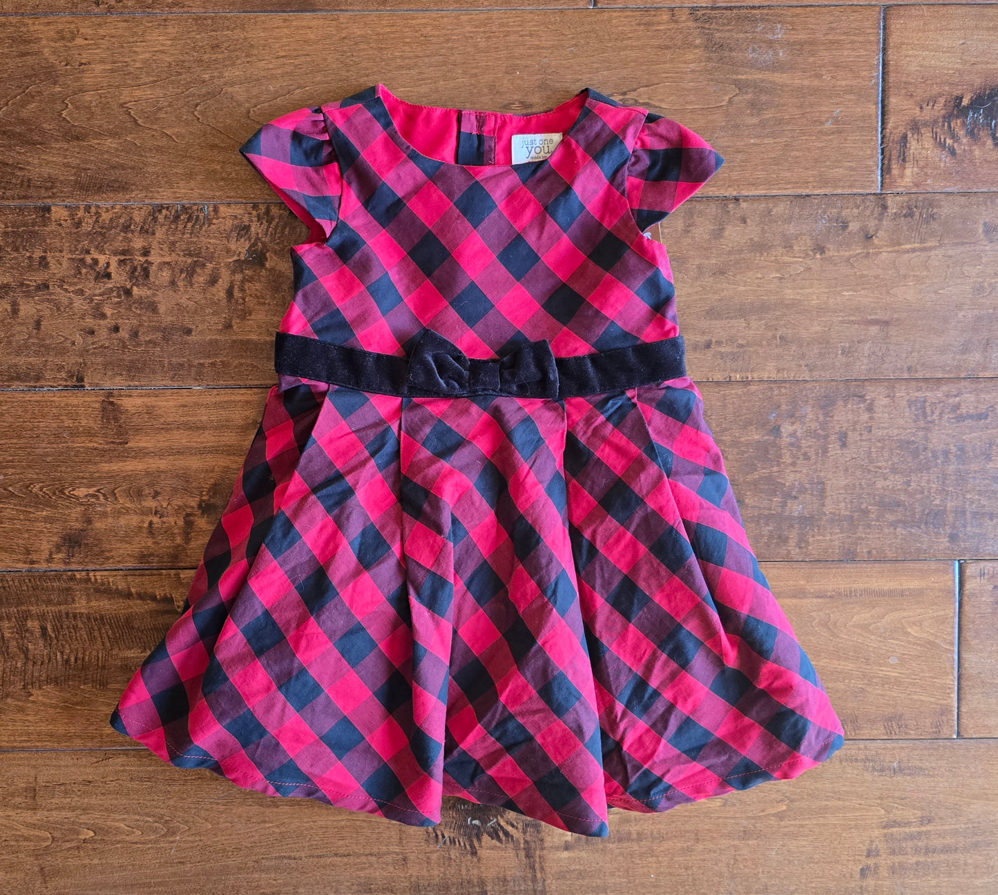 Just One You Girls Plaid Christmas Dress-18M