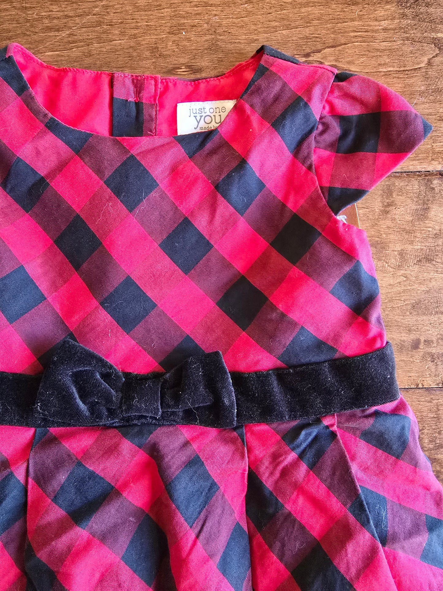 Just One You Girls Plaid Christmas Dress-18M