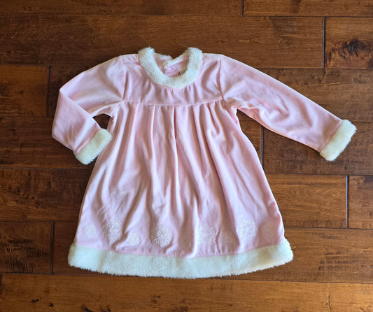 PAB Kids Girls Pink Fur Dress-3T