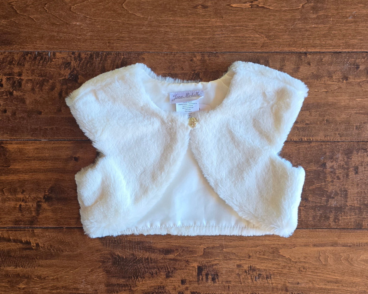 Jona Michelle White Fur Shrug-3T