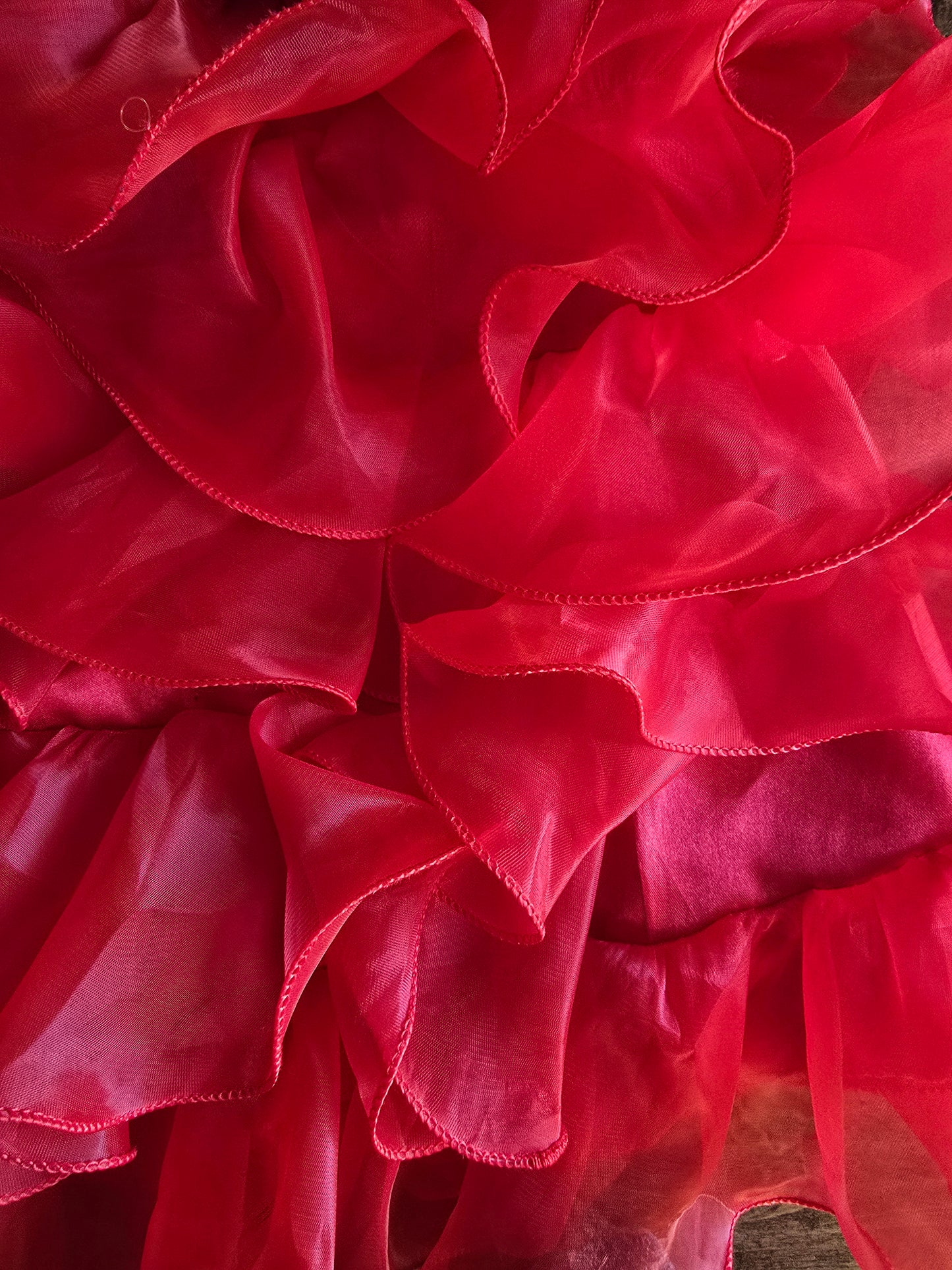 Red Ruffle & Lace Formal Dress-3T