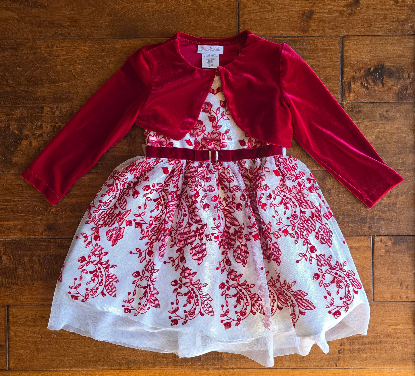 Jona Michelle Ruby Dress+Shrug-4T
