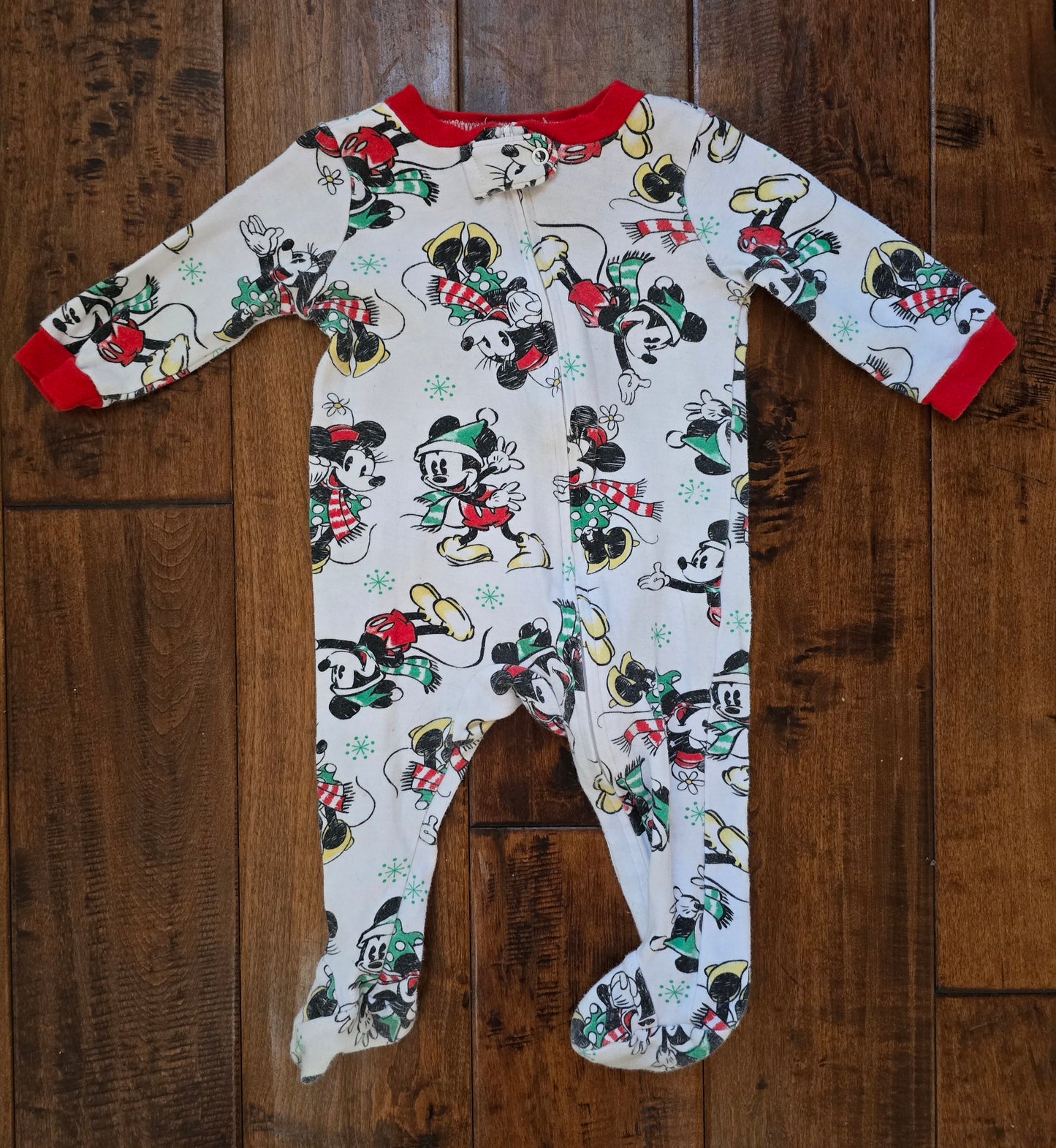 Disney Mickey Mouse Zip Pajama-0/6M
