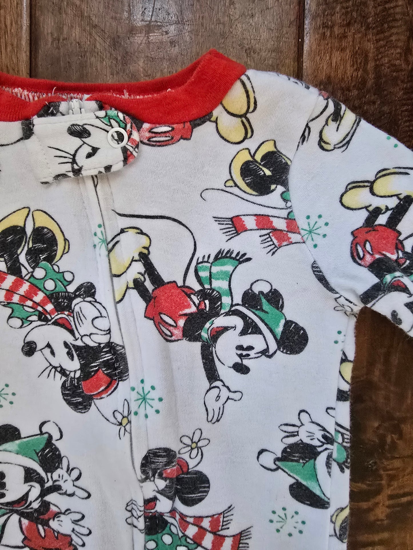Disney Mickey Mouse Zip Pajama-0/6M