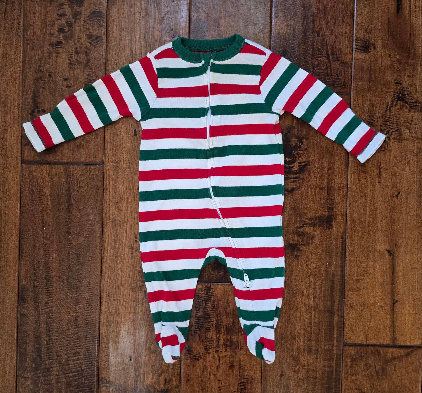 Old Navy Stripe Snug Fit Zip Pajama-0/3M