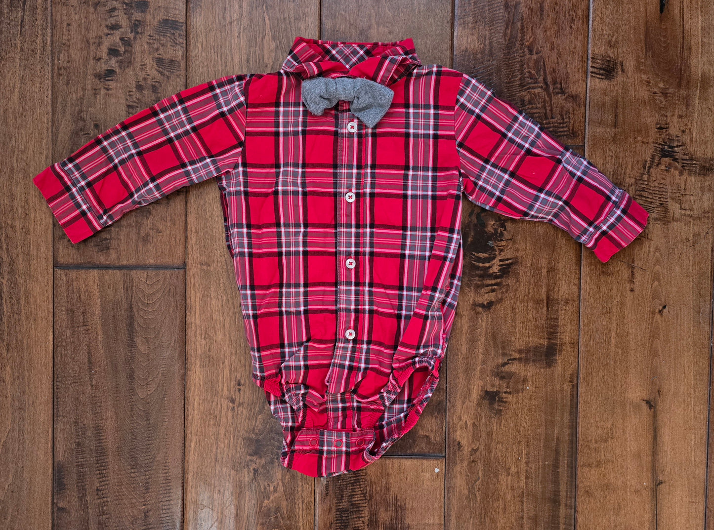 Just One You Bow Tie Button Down Bodysuit-6M