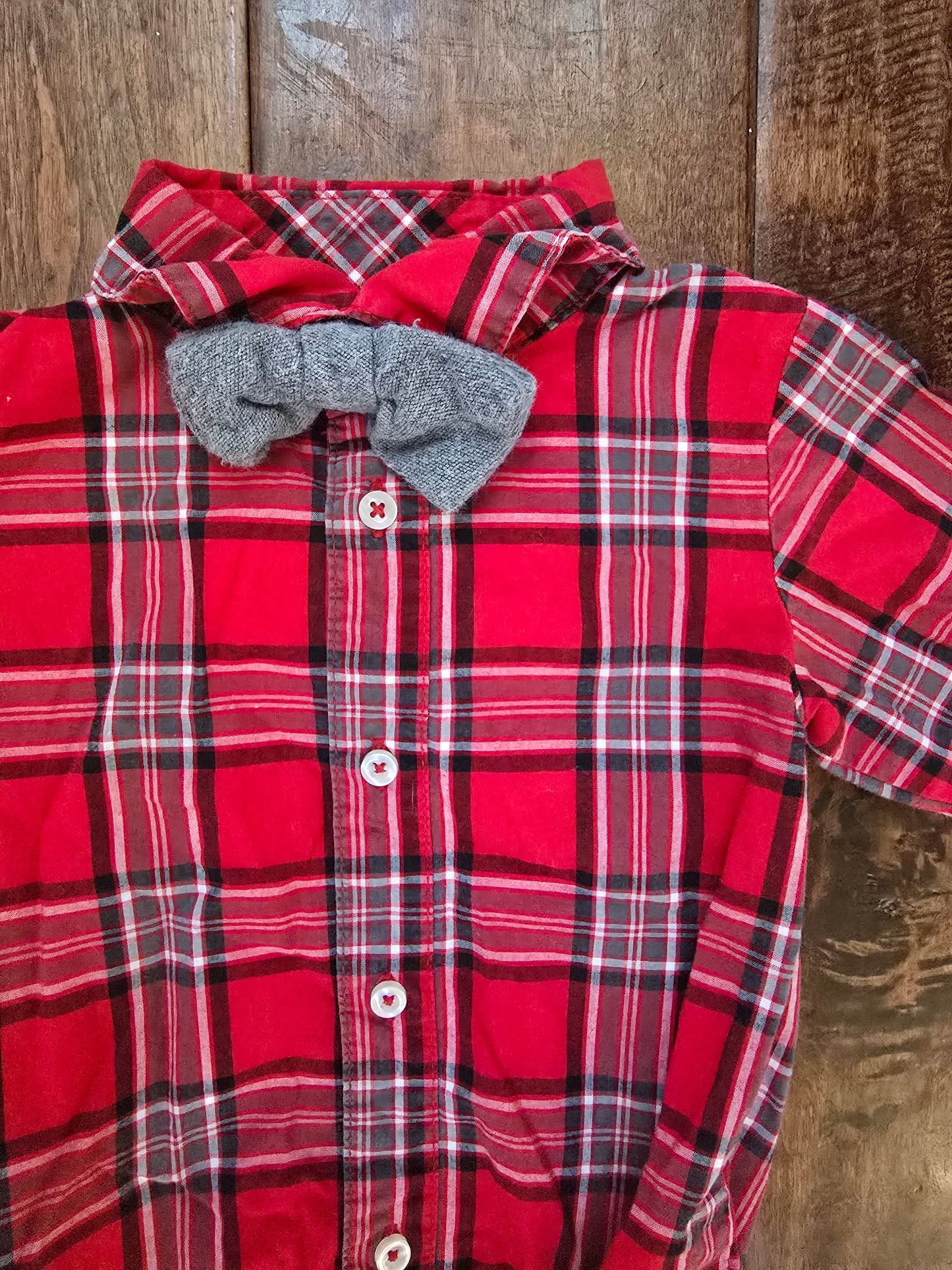 Just One You Bow Tie Button Down Bodysuit-6M