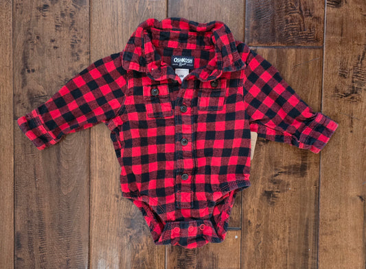 OshKosh Boys Button Down Bodysuit-6M
