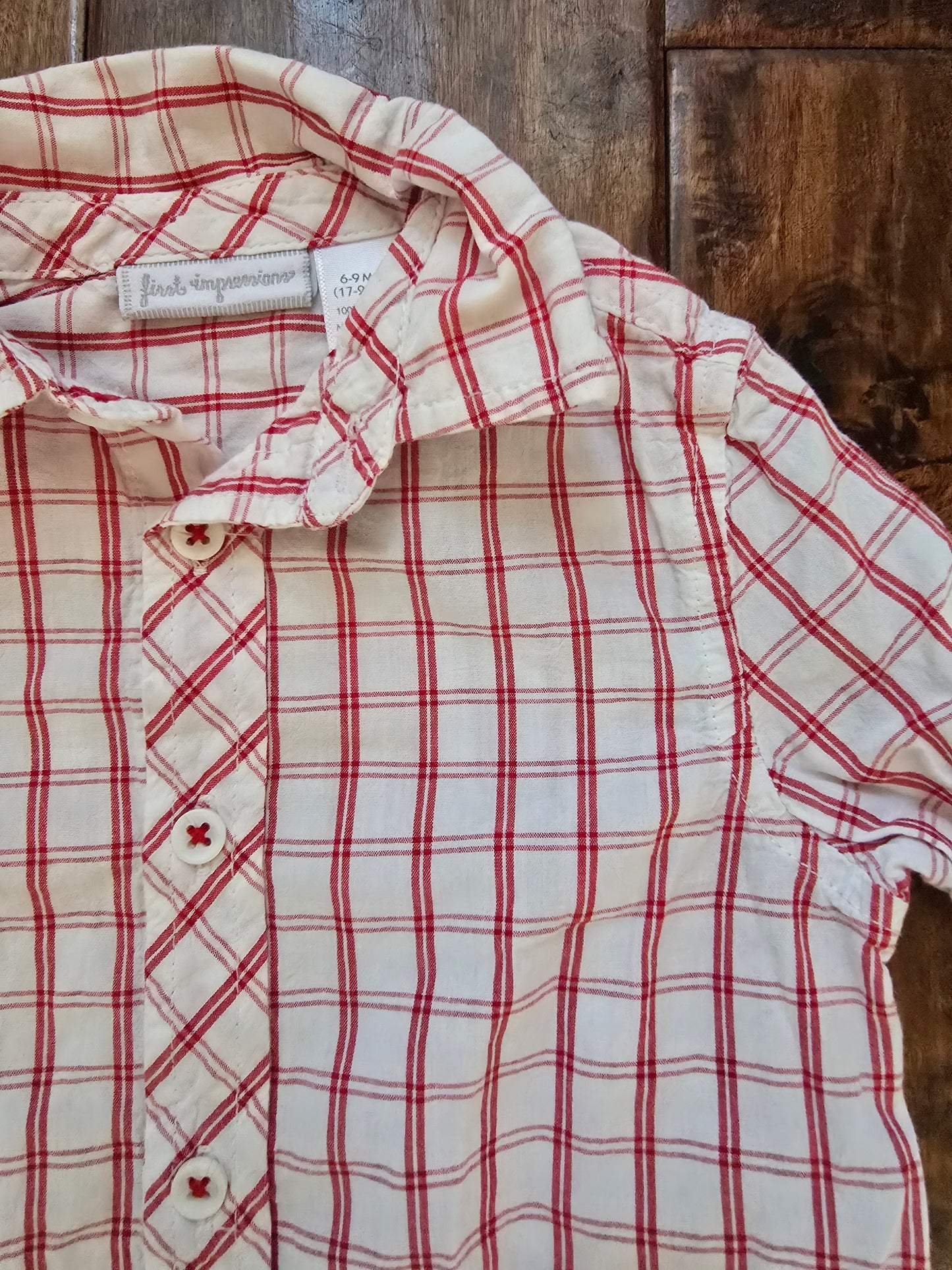 First Impressions Boys Button Down Shirt-6/9M