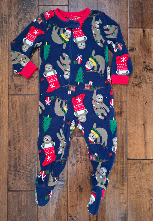 Carter's Boys Sloth Fleece Zip Pajama-2T