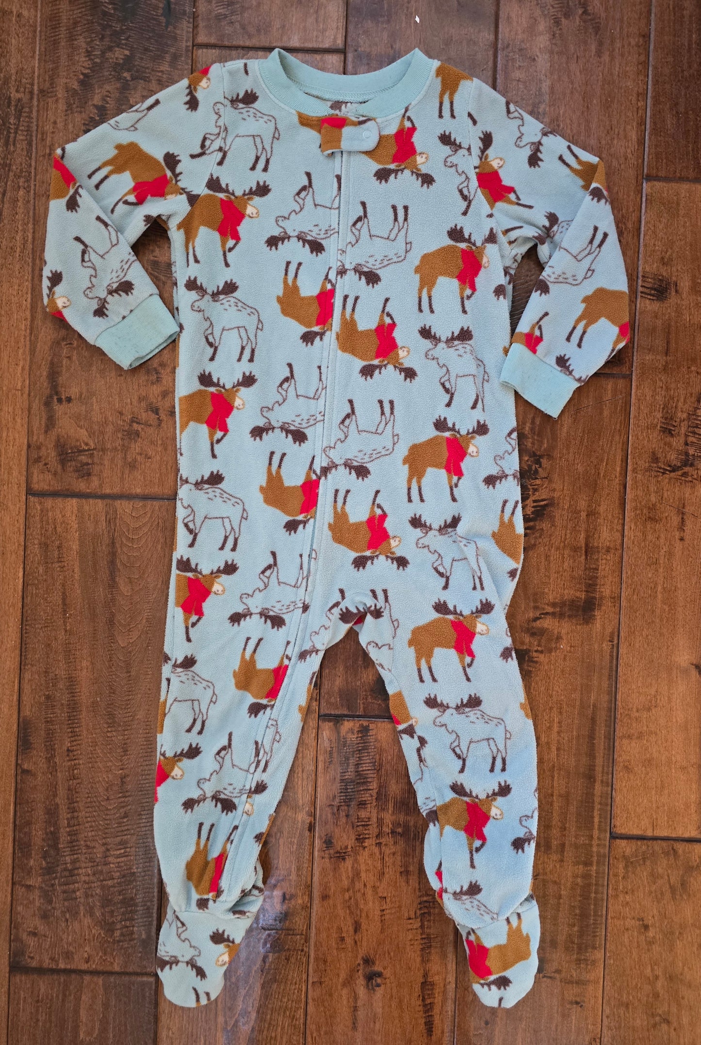 Carter's Boys Moose Fleece Zip Pajama-2T