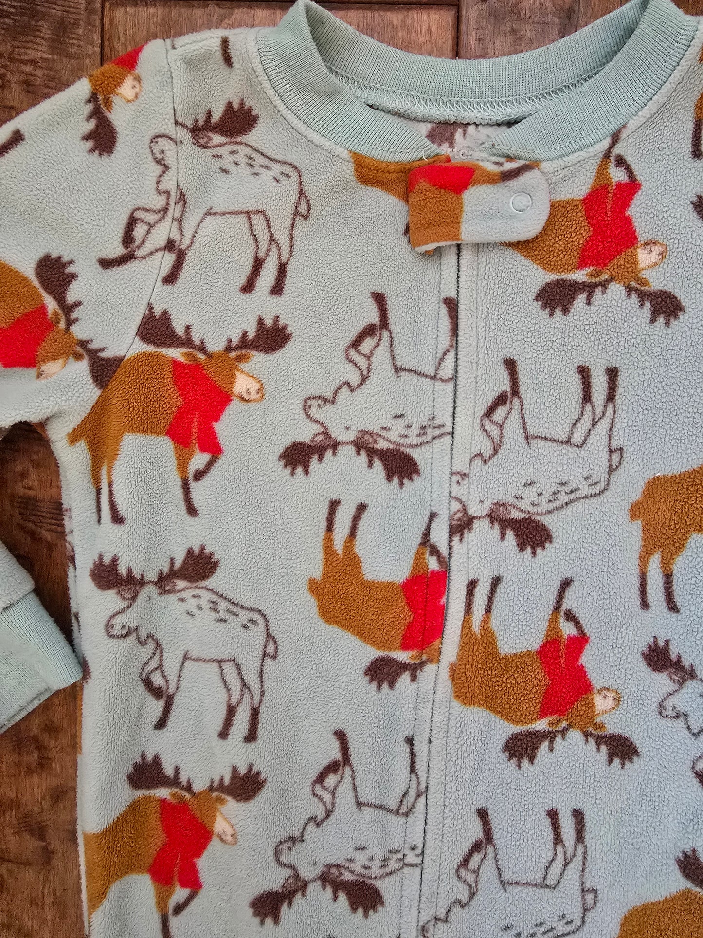 Carter's Boys Moose Fleece Zip Pajama-2T