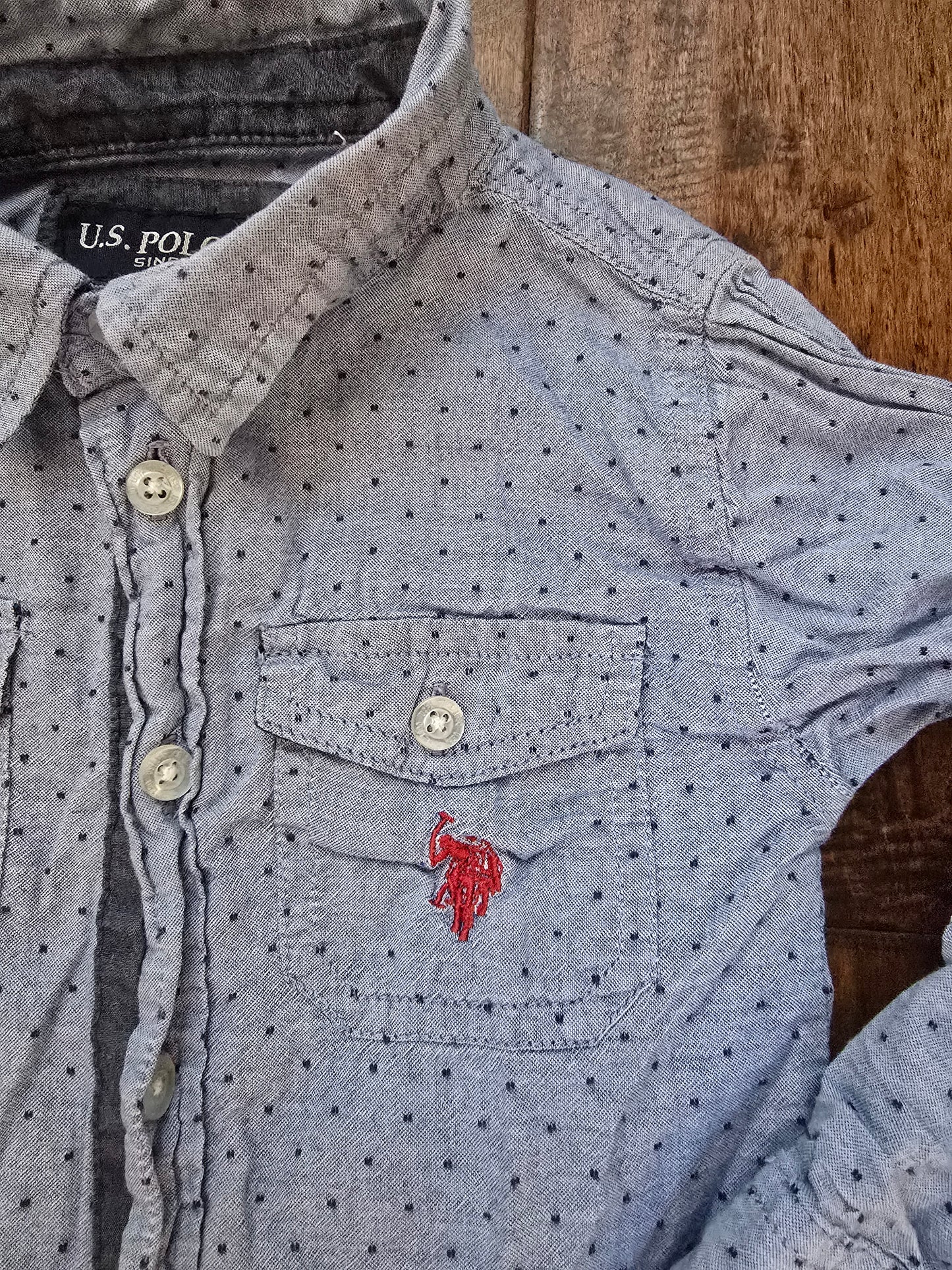 U.S. Polo Boys Long Sleeve Button Down-4T