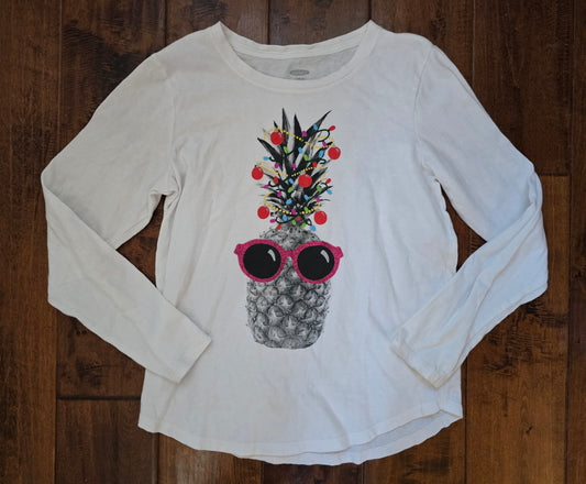 Old Navy Girls White Long Sleeve Shirt-10/12