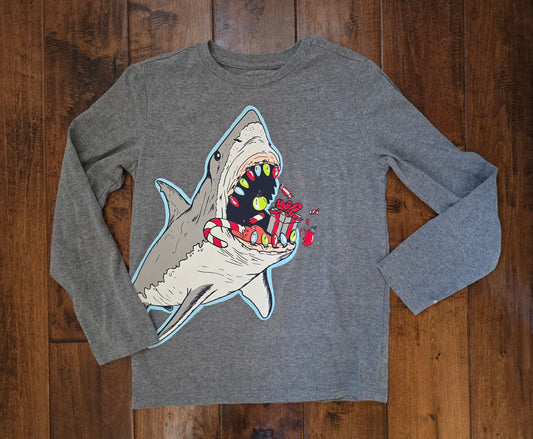 Cat&Jack Boys Long Sleeve Shark Shirt-8/10