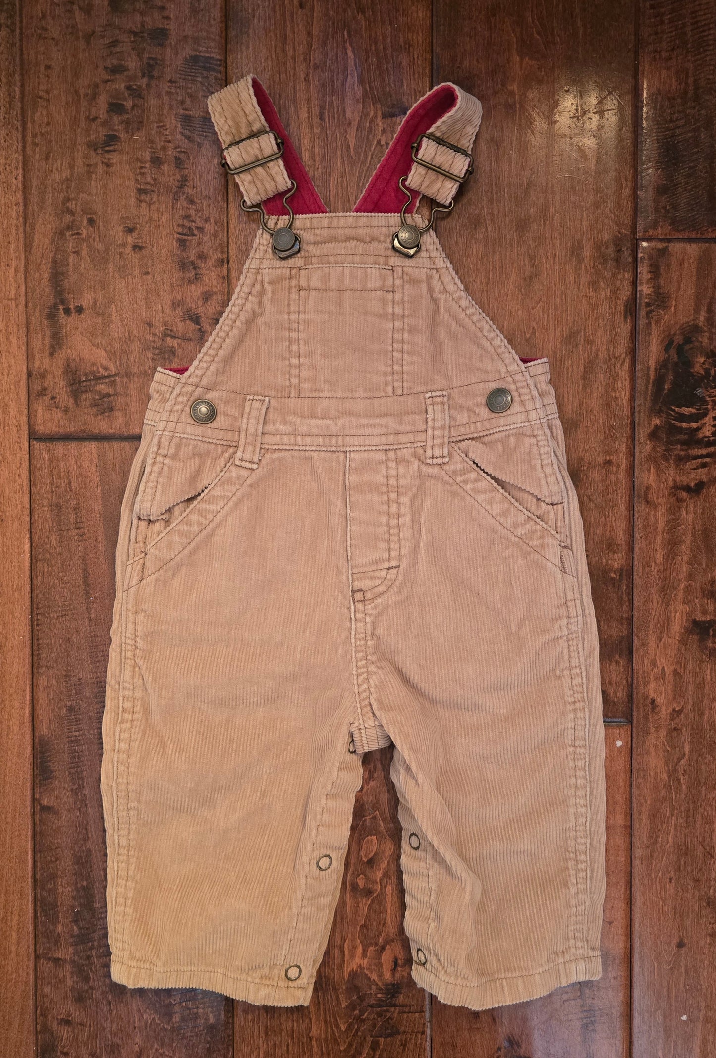 Old Navy Boys Tan Corduroy Overalls-3/6M