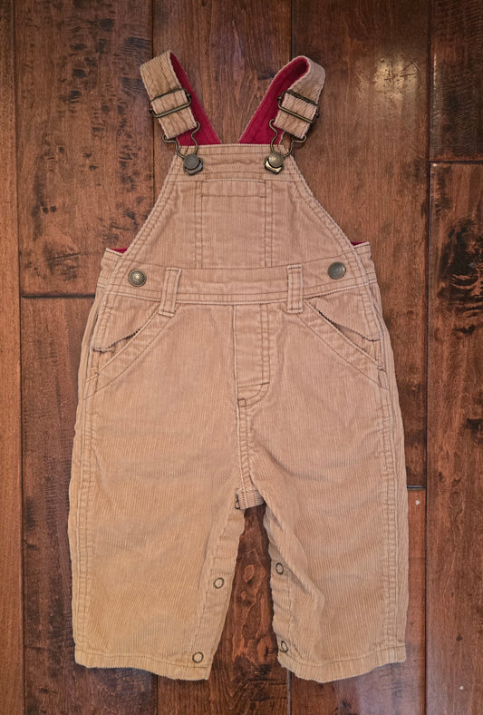 Old Navy Boys Tan Corduroy Overalls-3/6M