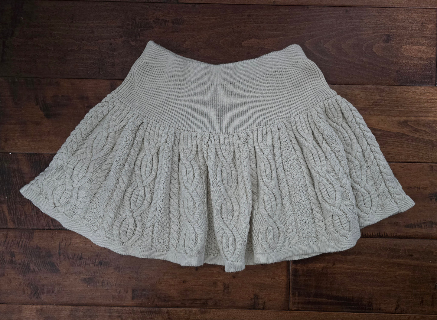 Girls Beige Knit Skirt-7/8