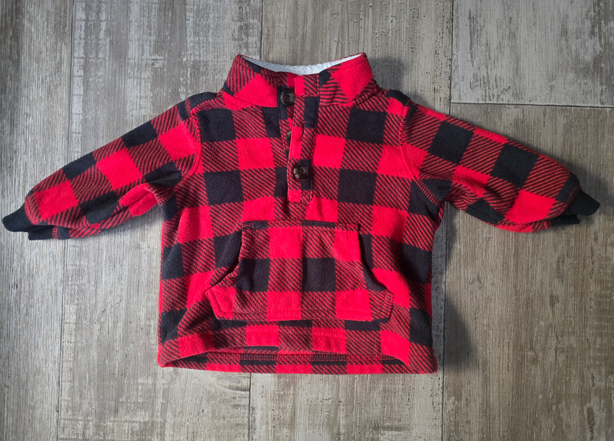 Carter's Boys Plaid Fleece Sweatshirt - 6M