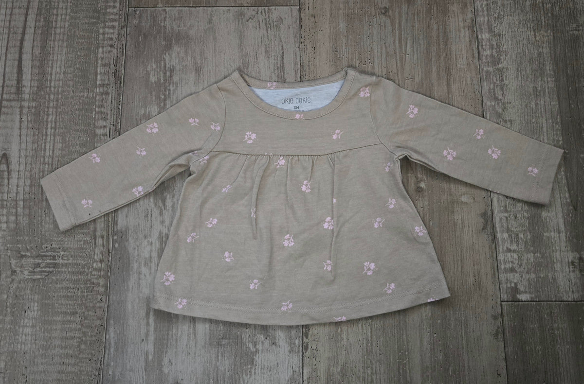 Okie Dokie Girls Floral Peplum Top – 3M