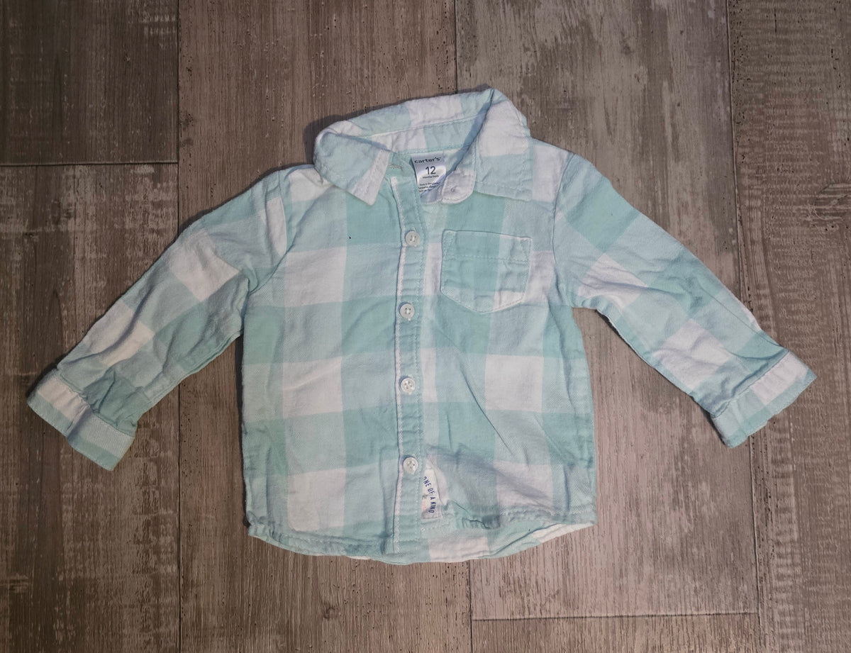 Carter’s Girls Plaid Button-Down Shirt – 12M