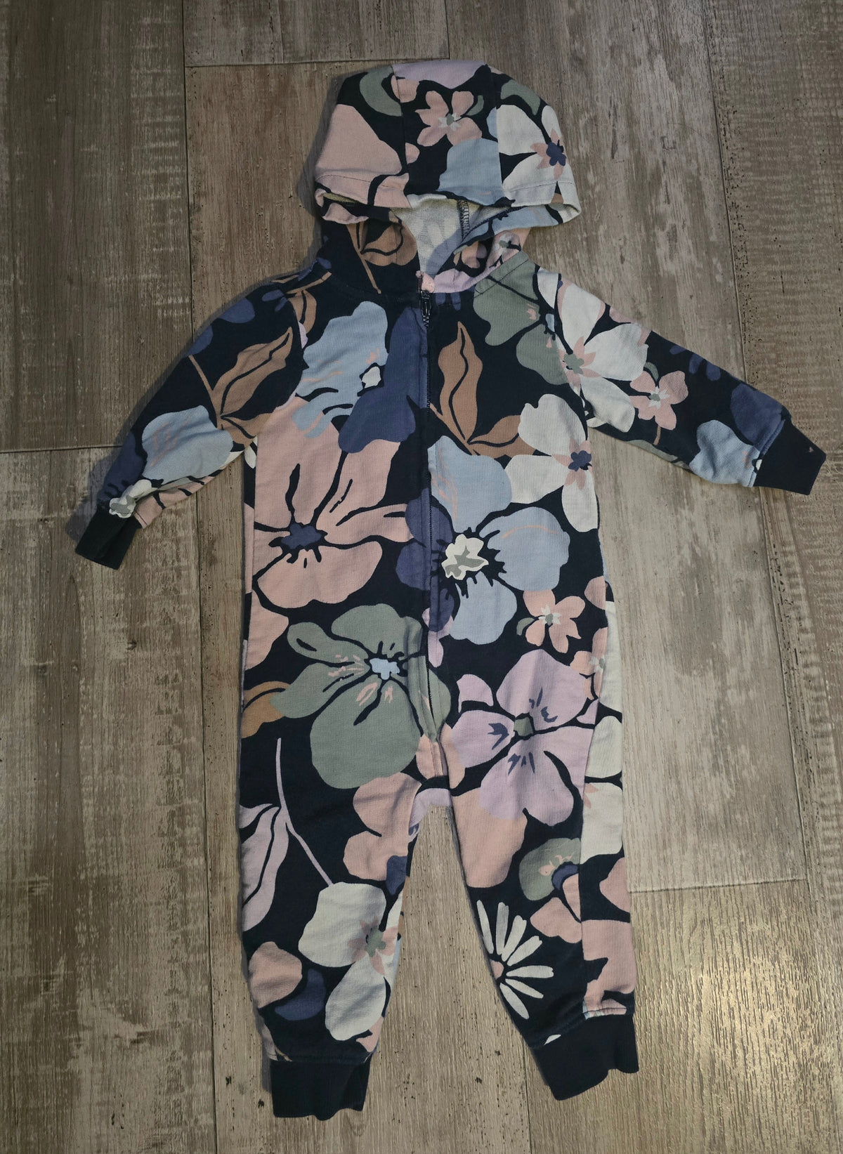 Carter’s Girls Hooded Zip-Up Jumpsuit – 12M
