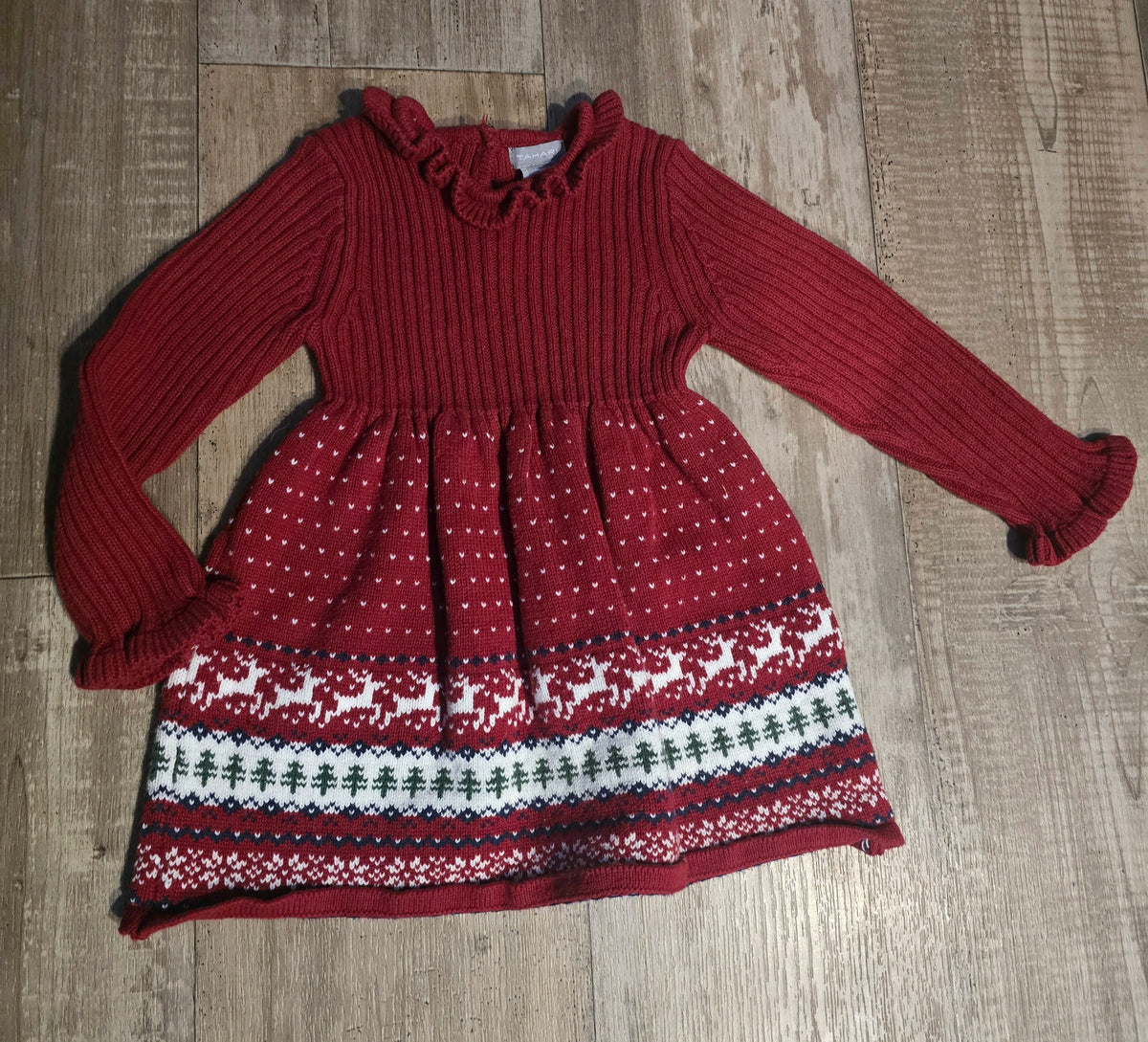 Tahari Girls Christmas Sweater Dress –  18M