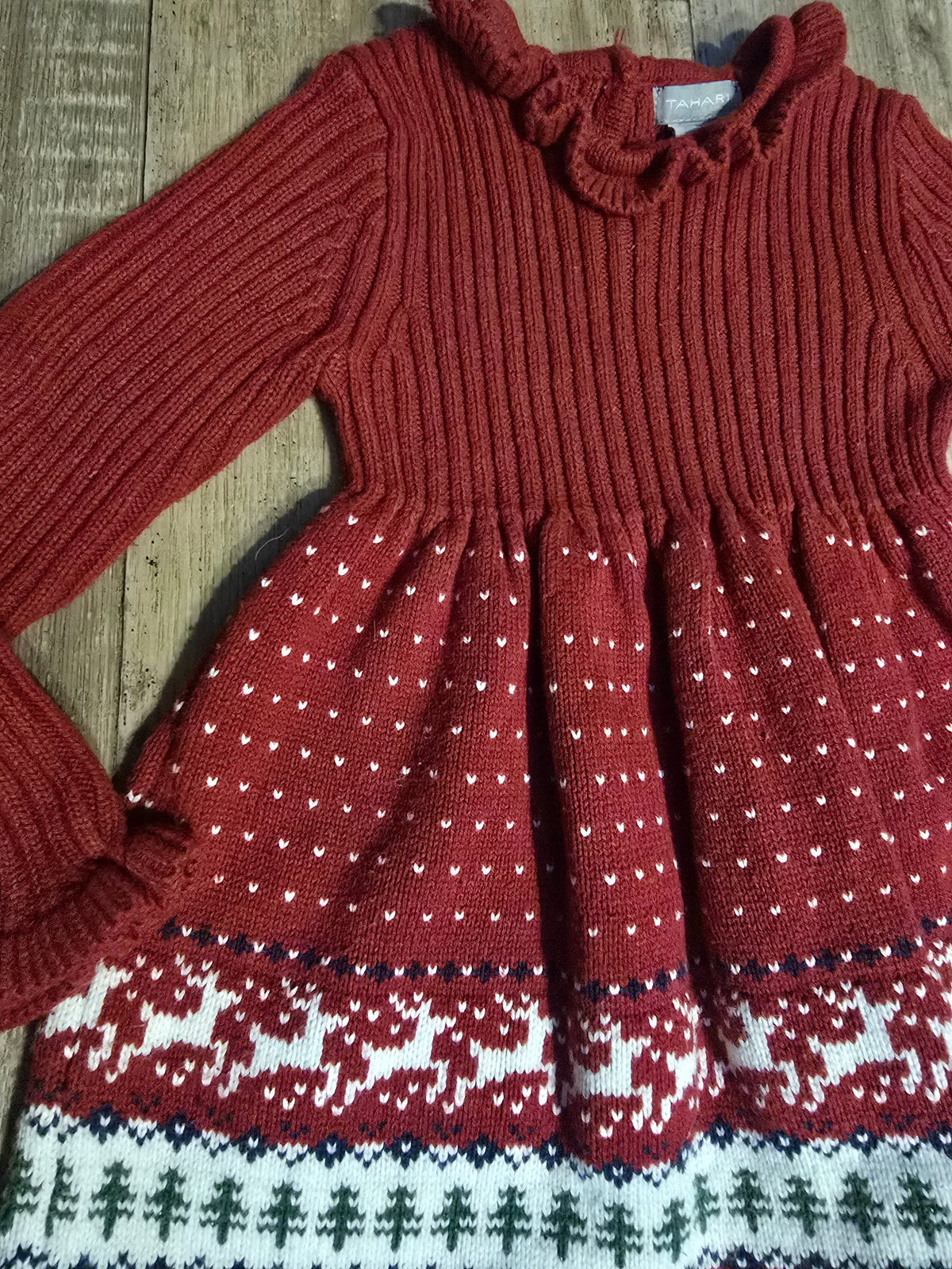Tahari Girls Christmas Sweater Dress –  18M