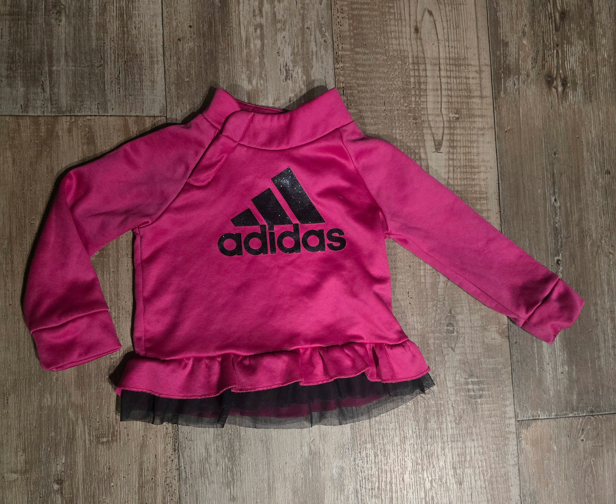 Adidas Girls Sweatshirt with Ruffle Hem – Size 2T